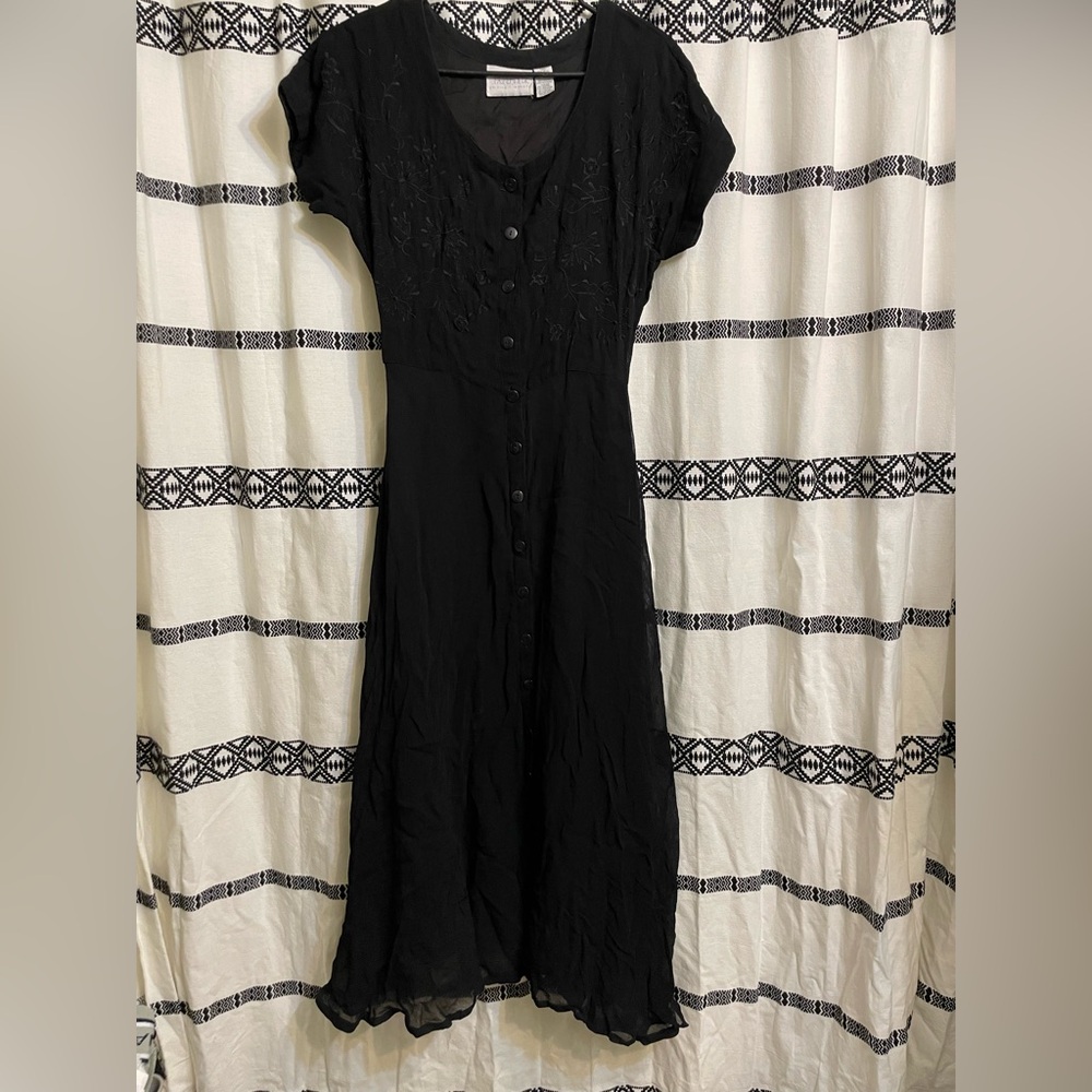Pier 1 Black Maxi Dress with Button Detail